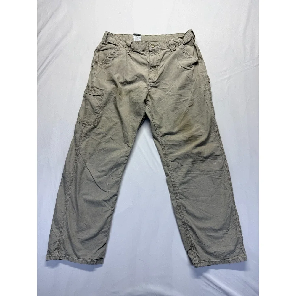 Carhartt Loose Canvas Utility Work Pants‎ Mens 36x32 Tan Original Dungaree Fit